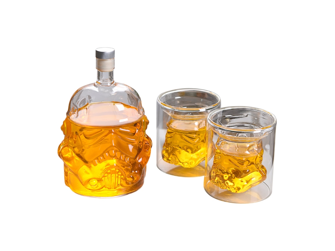 Kit Garrafa e 2 Copos Vinho Star Wars White Trooper LAXISCREED
