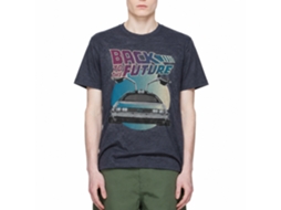 Rockinstone Back To The Future Movie Car Circle Heather Navy Adult T-shirt Size:xxxl