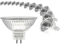 Lurelia Pack De 12 Lâmpadas Halógenas Mr16 Gu5.3 20w 12v 2700k 35graus, Branco Quente, Regulável, Sem Cintilação, Luz Estável