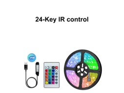 Fita Led Rgb 20 M Com Comando Autoadesiva Flexível Para Tv E Setup - Lurelia