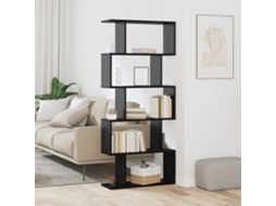 Vidaxl Gabinete De Livros 5 Níveis 70 X 24 X 161 Cm Carvalho Preto