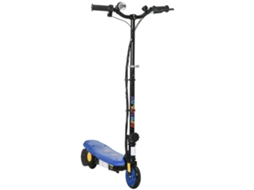 Trotinete Elétrica Dobrável Com Velocidade Máx. 12 Km/h Motor 120 W Autonomia Máxima 10 Km E Farol Led 75x48x93-105 Cm Azul