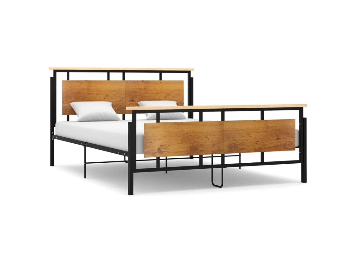 Bed Frame, Bed Frames Vidaxl Preto Metal (160 X 200 Cm)