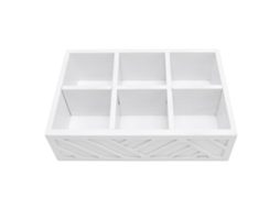 Organizador de Bar de Café em madeira, 6 compartimentos para cápsulas, xaropes e condimentos, 30x20,5x8,5cm, branco | S/MARCA