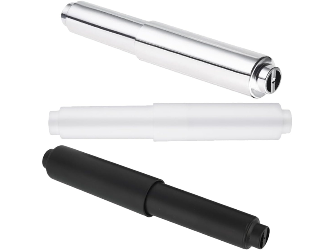 Conjunto De 3 Suportes Papel Higiênico Com Mola, Ajustáveis, Em Aço Inoxidável E Abs, Para Banheiro