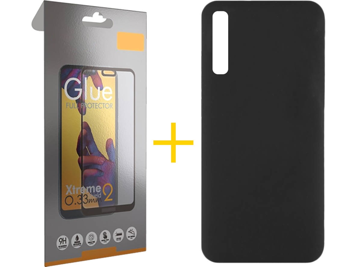 Kit Capa e Película Samsung Galaxy A50 SKYHE Full Silicone Líquido (Preto)