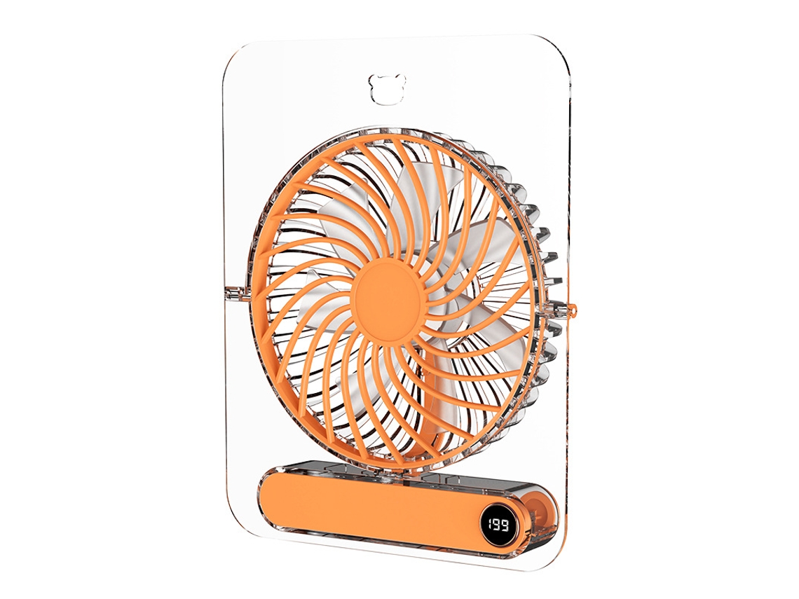 Ventilador de Mesa EIFSON Dobrável 5 Velocidades Transparentelaranja