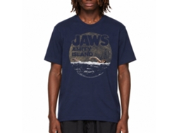Rockinstone Jaws Movie Late Swim Navy Adult T-shirt Size:s