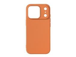 Capa Para Iphone 17 Pro Em Silicone Líquido Laranja, Totalmente Macia.