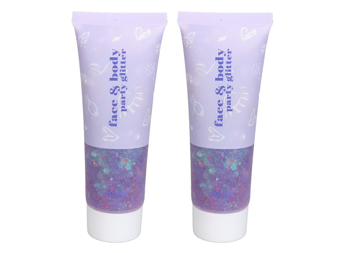 Gel De Glitter Corporal E Facial Holográfico Brilhante Roxo