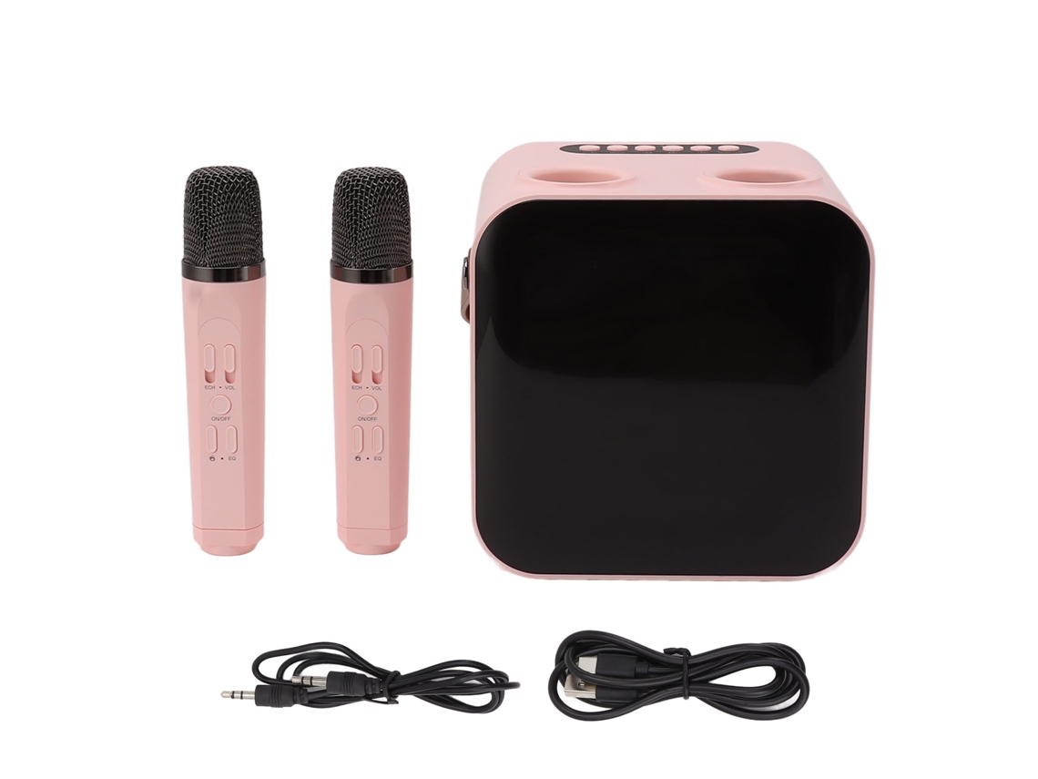Máquina de karaoke Bluetooth portátil com 2 microfones sem fios LAXISCREED