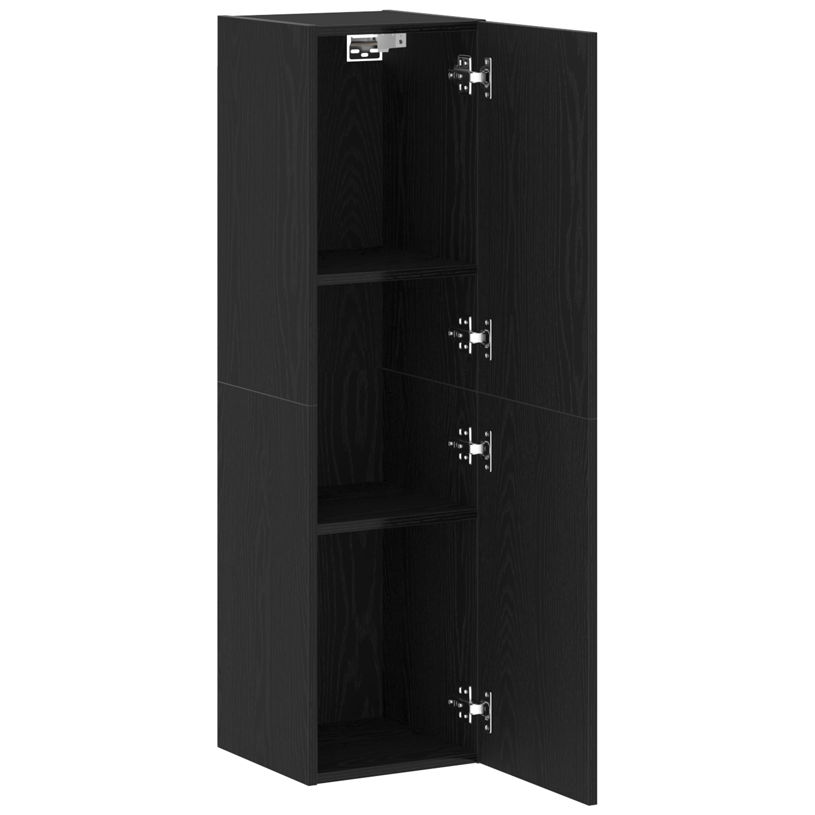 Conjunto 1 Gabinete De Tv De Parede Vidaxl Preto Derivados De Madeira (30,5 X 30 X 110 Cm)