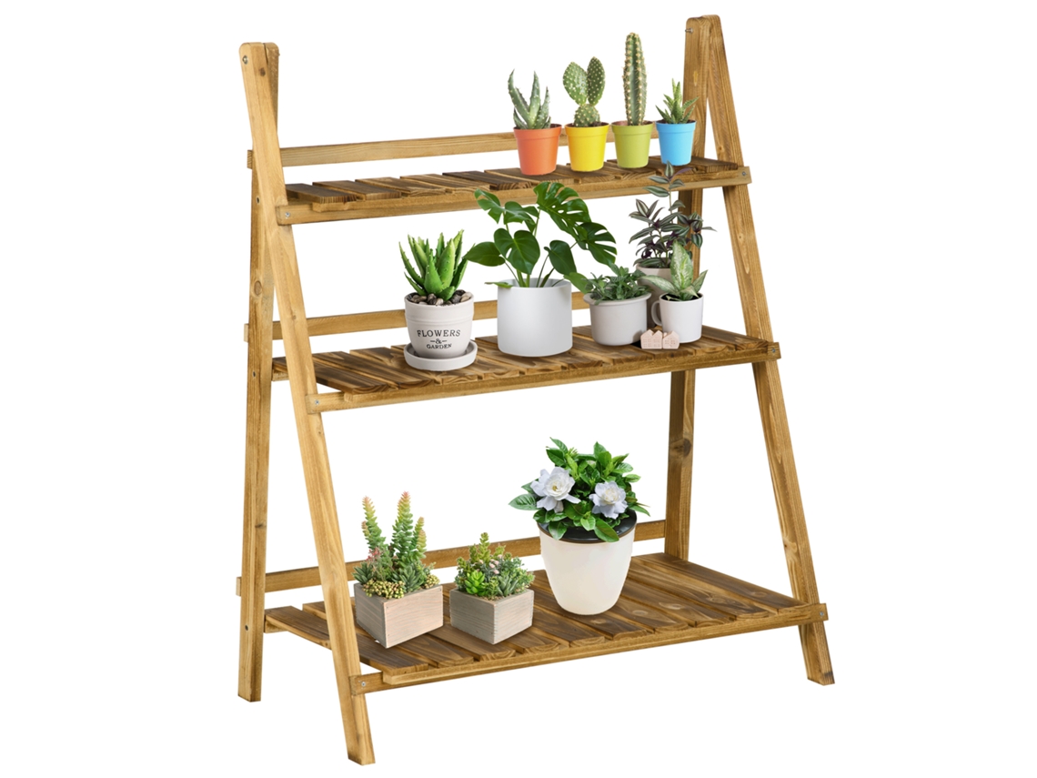 Suporte para Planatas Madeira de Abeto Cor Madeira 80x37x93 cm Outsunny