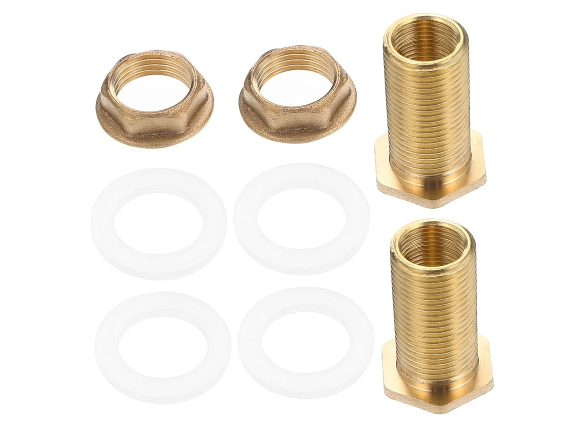 Conector De Cobre Para Tanque Água (2 Peças), Encaixe Anteparo,