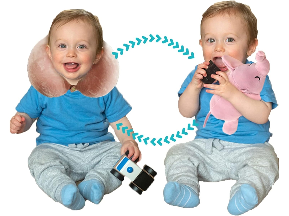 Almofada de Viagem Fofa para Crianças, Almofada de Viagem Formato U, 2 em 1: Bonecos de Pelúcia e Almofada Cervical para Crianças AQUAFORGE