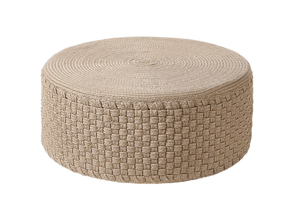 Pufe BELIANI Mithi de Poliéster Creme 70x70x30