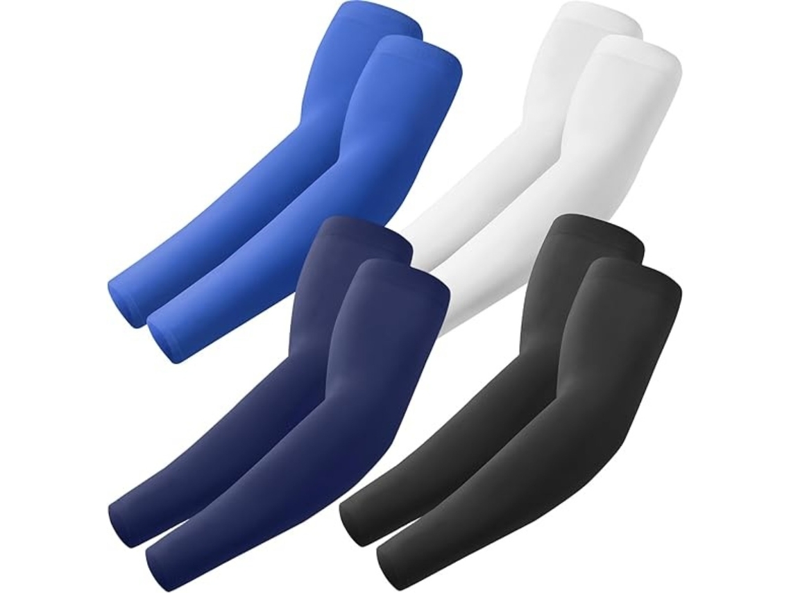 Manguitos De Braço Para Exterior 4 Pares - Proteção Uv, Tecido Refrescante E Compressão Em Poliéster, Respirável E Absorção De Humidade
