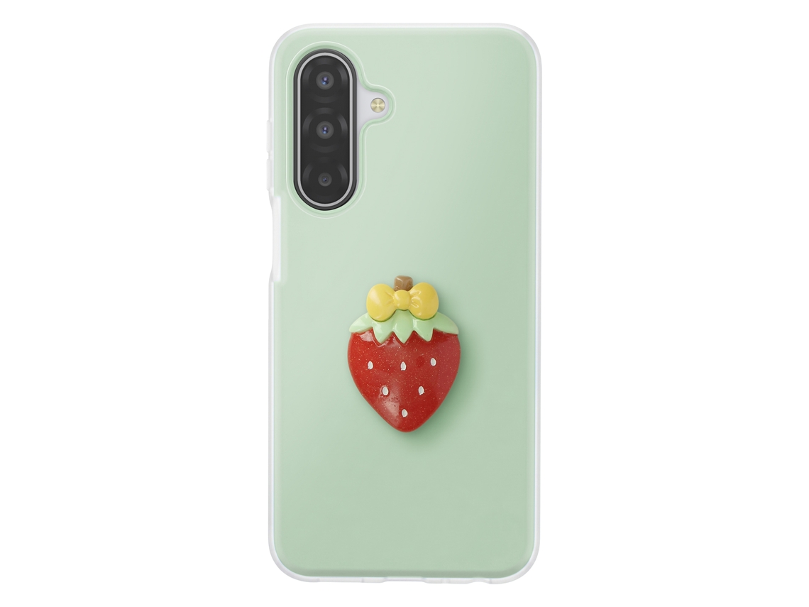 Capa Para Galaxy A17 Com Motivo De Morango Em Relevo 3d E Borda Elevada