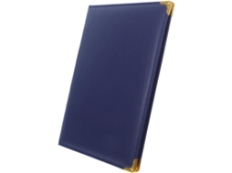 Capa De Certificado Azul Em Pu E Papel Proteção Personalizável Élégante Para Diplomas E Présentations
