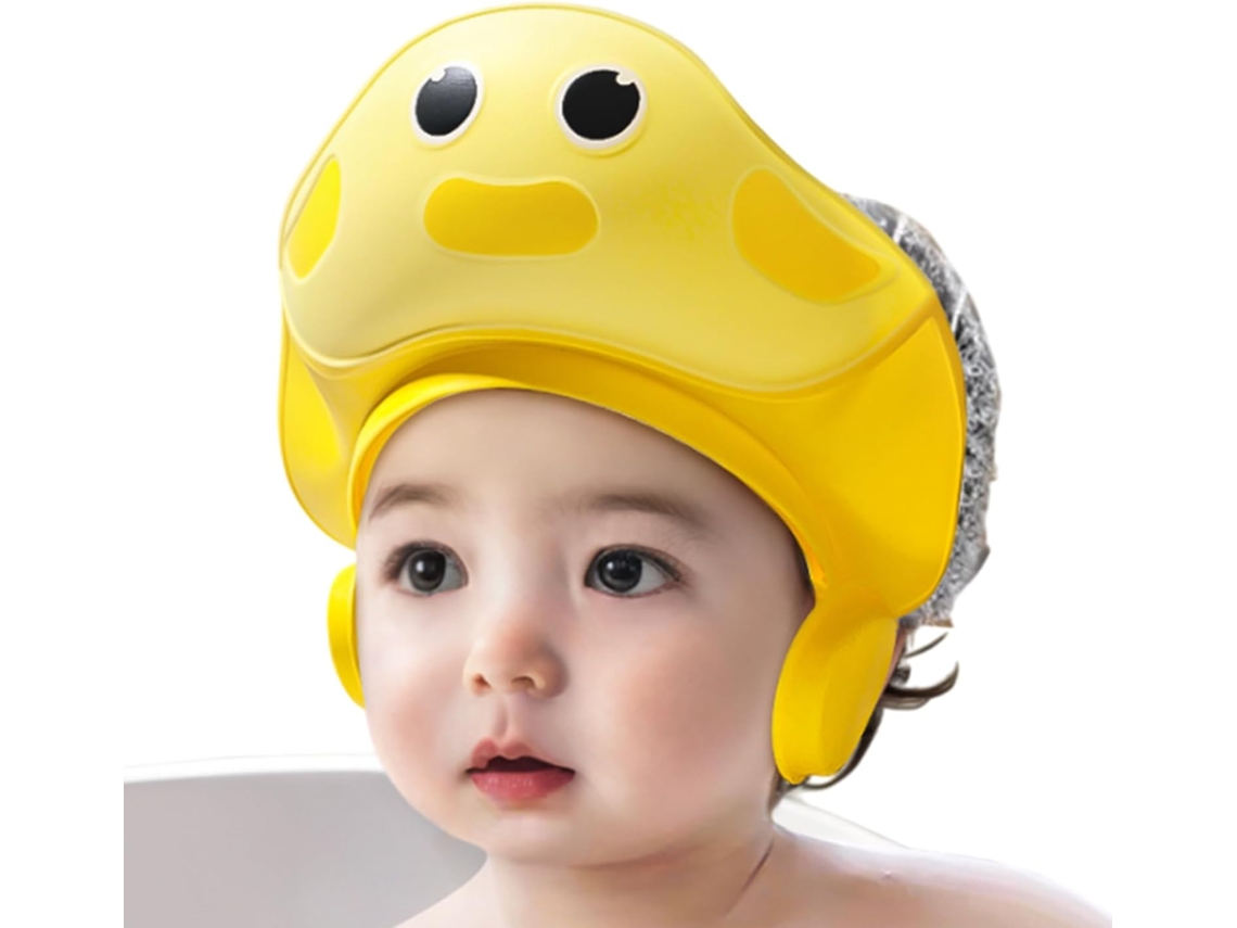 Touca De Banho Ajustável Para Bebês, Com Viseira De Desenho Animado, Proteção Para Olhos E Ouvidos Crianças Pequenas
