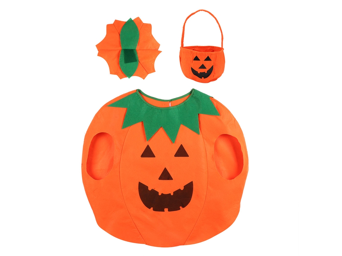 Fantasias De Abóbora Infantil Halloween Conjunto 3 Peças