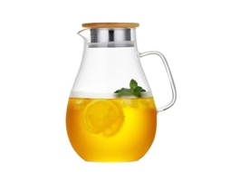 Chaleira XGF Borossilicate Infuser Teapô Ao Antelhado Bambu Capitada 1500Mlsteels