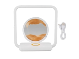 Lâmpada de Mesa com Arte de Areia Móvel Carregador Sem Fio Touch Dimmer Amarela | S/MARCA