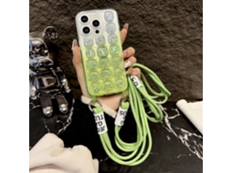 Correia Casa Para Iphone 15 Pro Pele Sintética Verde