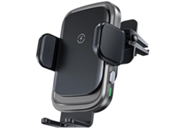 Suporte Para Carregador De Carro Sem Fio Com Carregamento Qi De 15 W Com Fixação Automática Para Iphone E Samsung (preto)