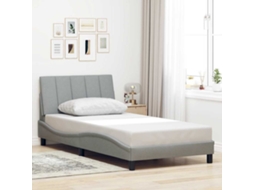 Vidaxl Estrutura De Cama Sem Colchão Hanko 100x200 Cm Tecido Cinzento-claro
