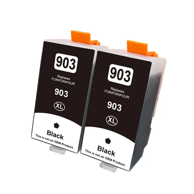 2 Tinteiros Pretos Nº 903 XL para Impressoras Hp Officejet Pro 6950, 6960, 6963, 6964, 6965, 6966, 6968 e 6970. MDUG