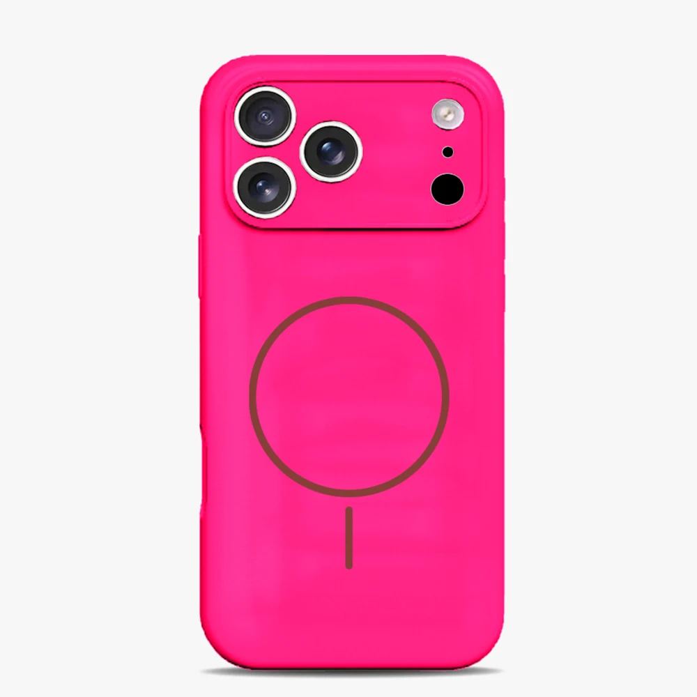 Capa De Silicone Líquido Magsafe Para Iphone 16 Pro Max (vermelho Rosado)