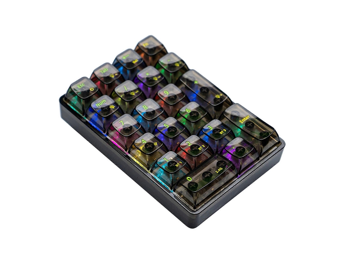 Teclado Numérico Mecânico Compatível Com Bluetooth, Teclado Numérico Transparente De 21 Teclas Para Contabilidade, Teclado Para Jogos Everley891