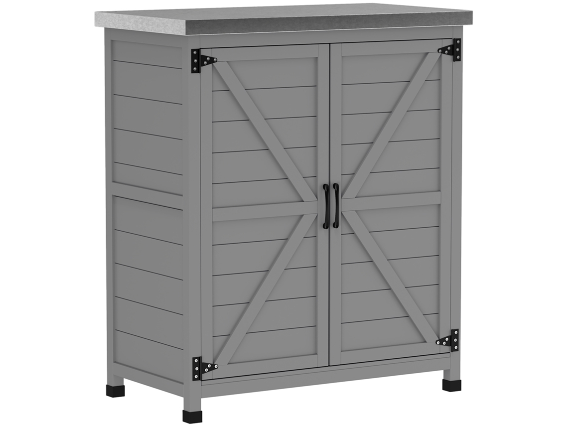 Casinha Madeira Bancada Portas Prateleira 79x43x92cm VELTRIX