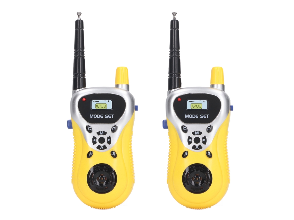 Mali 2pcs Brinquedo Rádio Infantil Portátil Som Claro Longa Distância Amarelo
