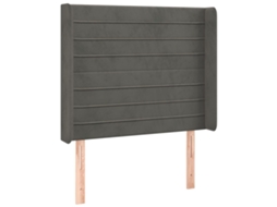 Headboard, Headboards Vidaxl Cinzeto Veludo (83 X 16 X 118/128 Cm)