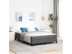 Vidaxl Cama Box Cinza Escuro 140 X 200 Cm Tecido
