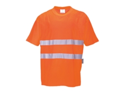 Camiseta Hi Vis Cotton Comfort S/s Visibilidade E Conforto / Amarelo / S Portwest