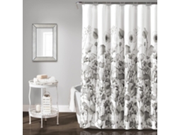 Cortina Zuri Flora, Cinza Claro, 183 X 183 Cm