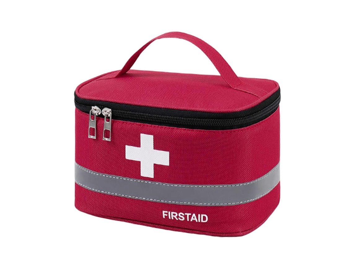 Bolsa De Primeiros Socorros Com Alça Reforçada, Grande Capacidade, Faixa Refletora, Compartimentos Internos, Tecido Oxford