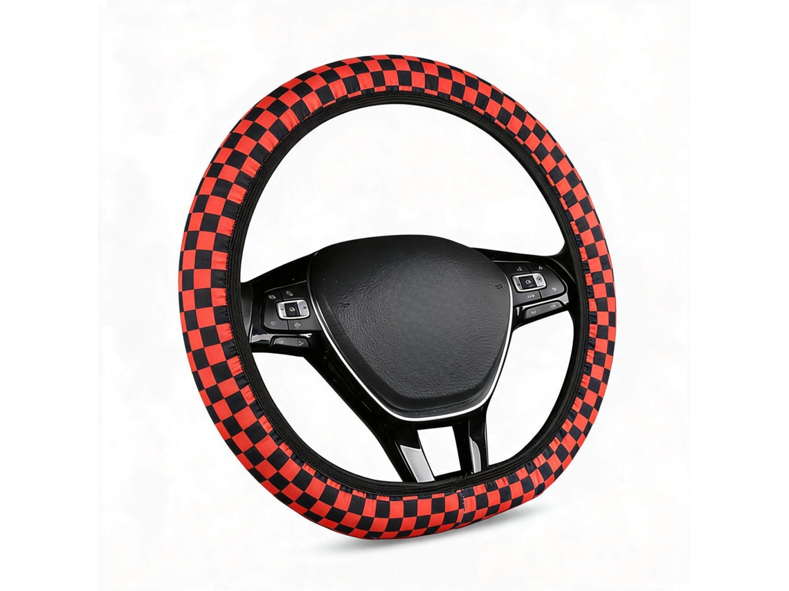 Capa Universal para Volante de Carro HENTEN HOME para Diâmetro de 38 Cm Antiderrapante e Absorvente de Suor (vermelho)