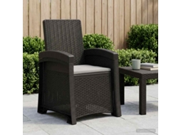 Vidaxl Cadeira De Jardim Reclinável Com Aparência De Rattan Pp