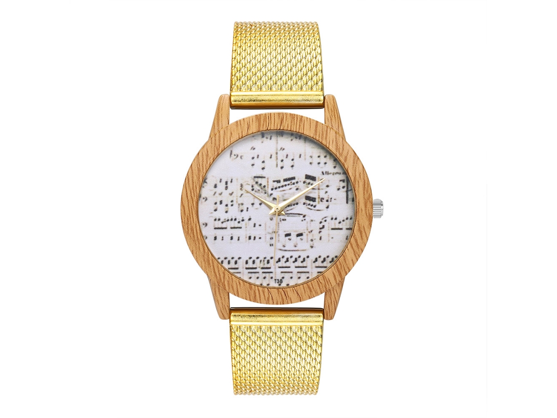 Reloj De Pulsera Analógico De Cuarzo Con Correa De Malla Para Mujer Y Hombre Oro