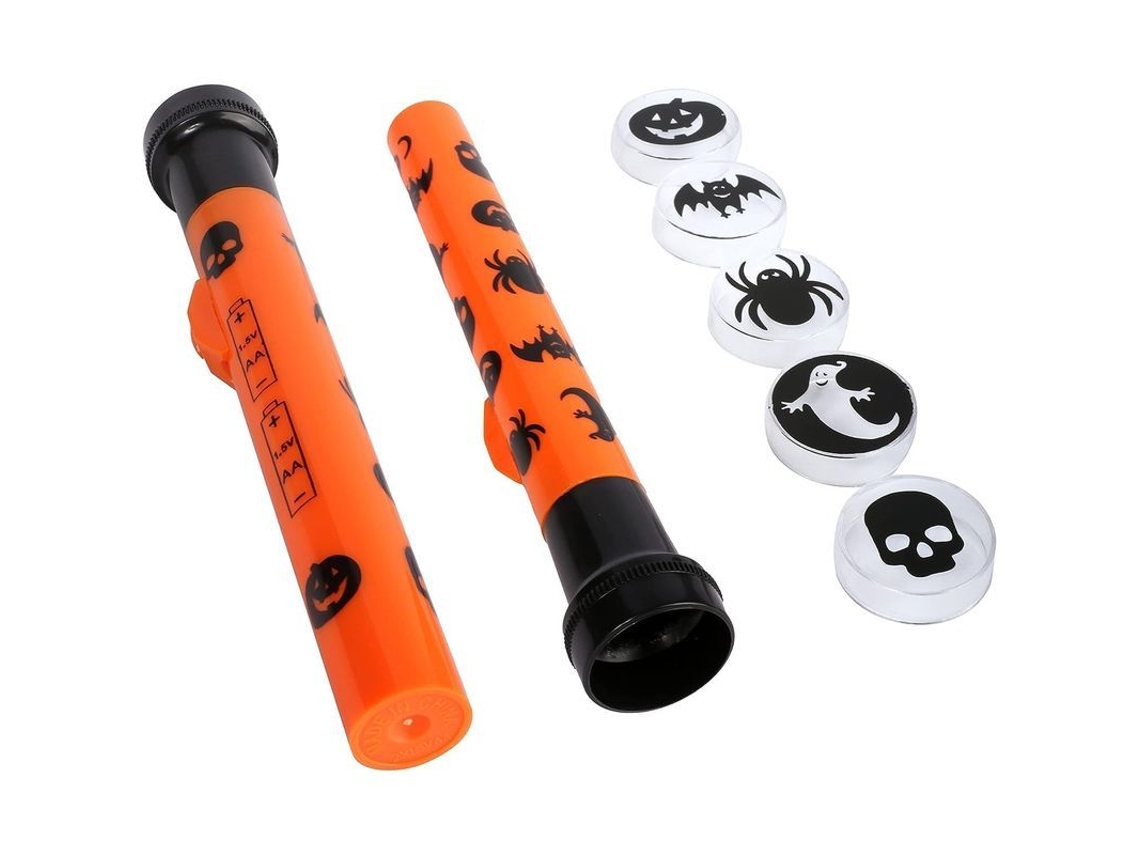 Tocha Projetora de Halloween Pack de 2 + 10 Capas Props S/MARCA