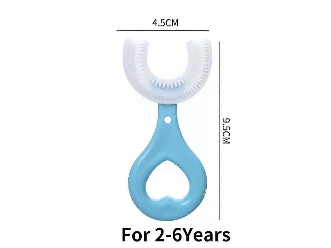 Escova de Dentes Infantil em Formato U com Rotação 360 ​​graus, Mordedor Silicone para Higiene Bucal. GOKOCO