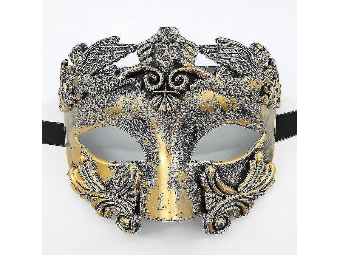 Rebe-máscara De Guerrero Romano Retro Antiguo De Plástico Y Espuma Con Bandas Elásticas Para Carnaval Halloween Fiesta De Disfraces Y Bodas Oro