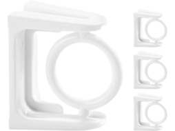 Vicasky Conjunto De 4-ganchos Para Varão Cortina Sem Pregos, Suportes De Plástico Para Varão Cortina, Resistentes E