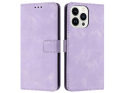 Capa Em Couro Pu, Para Apple Iphone 16pro Max , Cor Roxo