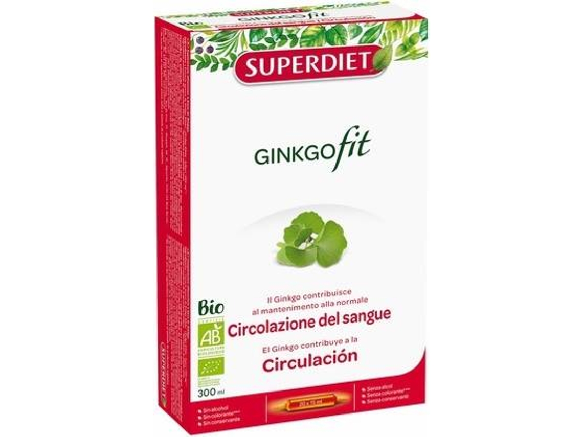 Suplemento Alimentar SUPERDIET Ginkgofit Biloba (20 ampolas de 15ml)