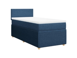 Cama com Molas/colchão 90x190 Cm Tecido Azul MAISON EXCLUSIVE